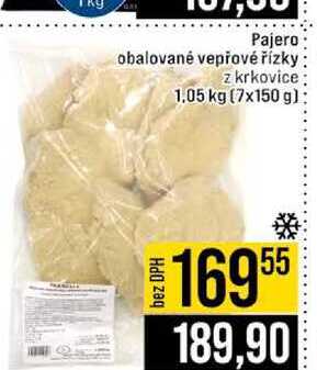 Pajero obalované vepřové řízky z krkovice 1.05 kg 7x150 g