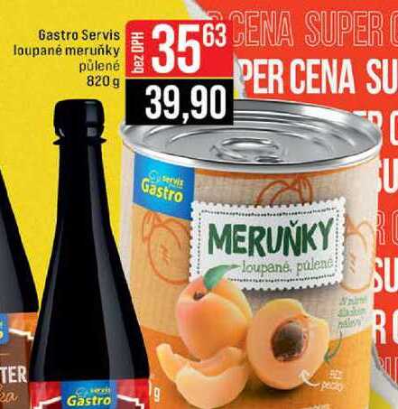 Gastro Servis loupané meruňky půlené 820 g 