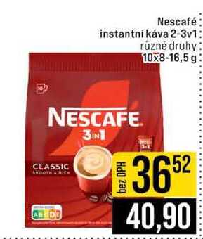 Nescafé instantní káva 2-3v1 různé druhy 10x8-16,5 g