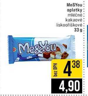 Me&You oplatky mléčné kakaovė liskooříškové 33 g