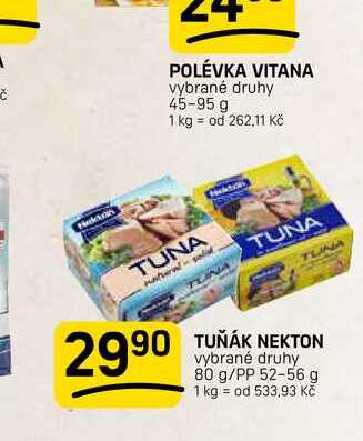 TUŇÁK NEKTON vybrané druhy 80 g/PP 52-56 g 