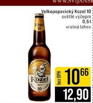 Velkopopovický Kozel 10 světlé výčepní 0,5l
