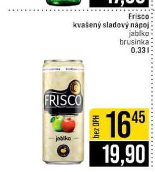 Frisco kvašený sladový nápoj jablko brusinka 0,33l