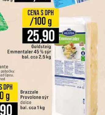 Goldsteig Emmentaler 45% sýr bal. cca 2,5 kg 100g