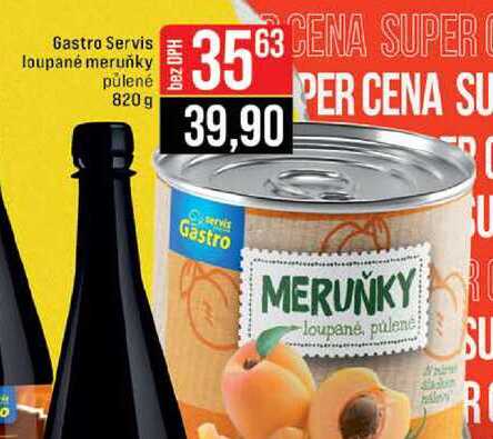 Gastro Servis loupané meruňky půlené 820g 