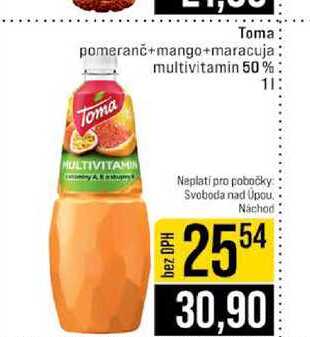 Toma pomeranč+mango+maracuja multivitamin 50% Toma 1l
