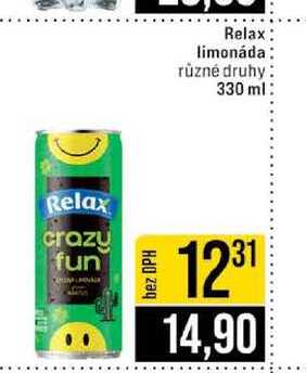 Relax limonáda různé druhy 330 ml