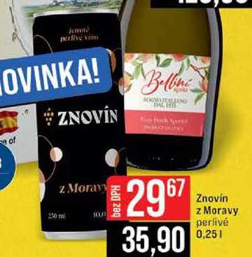 Znovin z Moravy perlivé 0,25l 