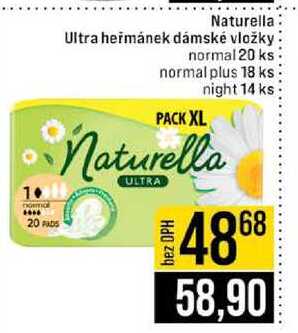 Naturella Ultra heřmánek dámské vložky normal 20 ks normal plus 18 ks night 14 ks JIP