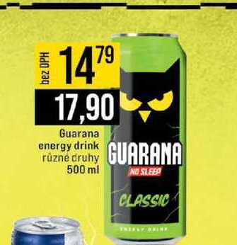 Guarana energy drink různé druhy 500 ml