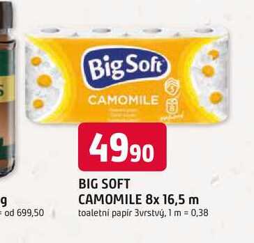 BIG SOFT CAMOMILE 8x 16,5 m toaletní papír 3vrstvý