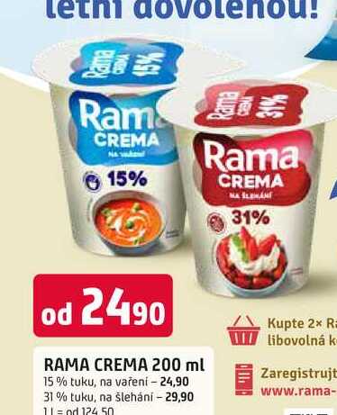RAMA CREMA 200 ml 15% tuku, na vaření
