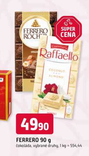 FERRERO 90 g čokoláda, vybrané druhy