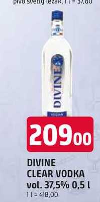 DIVINE CLEAR VODKA vol. 37,5% 0,5l