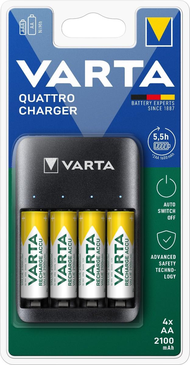 USB nabíječka baterií Quattro Charger + 4 AA baterie, 1 KS