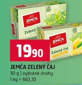 JEMČA ZELENÝ ČAJ 30 g vybrané druhy