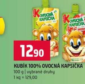 KUBÍK 100% OVOCNÁ KAPSIČKA 100 g vybrané druhy Terno