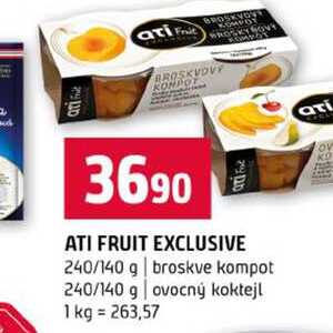 ATI FRUIT EXCLUSIVE 240/140 g broskve kompot 240/140 g ovocný koktejl 