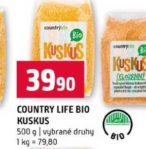 COUNTRY LIFE BIO KUSKUS 500 g vybrané druhy