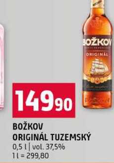 BOŽKOV ORIGINÁL TUZEMSKÝ 0,5l vol. 37,5% 