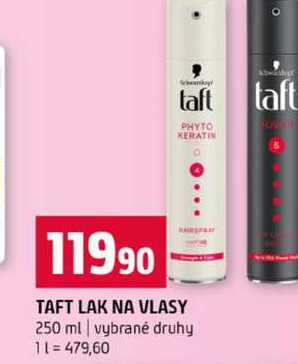 TAFT LAK NA VLASY 250 ml vybrané druhy 