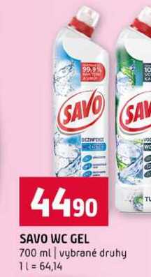 SAVO WC GEL 700 ml vybrané druhy 