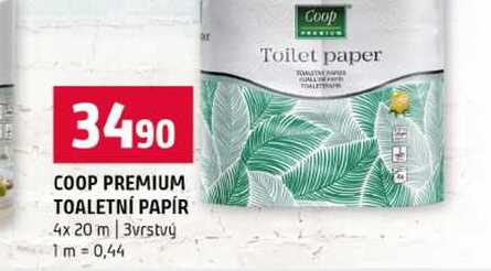 COOP PREMIUM TOALETNÍ PAPÍR 4x 20 m 3vrstvý Terno