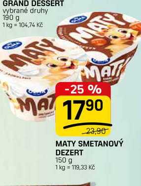 MATY SMETANOVÝ DEZERT 150 g