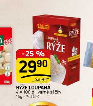 RÝŽE LOUPANÁ 4 x 100 g varné sáčky