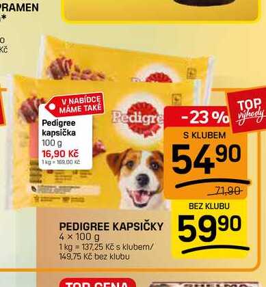 PEDIGREE KAPSIČKY 4 x 100 g 