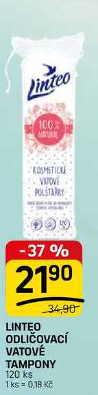 LINTEO ODLIČOVACÍ VATOVÉ TAMPONY 120 ks