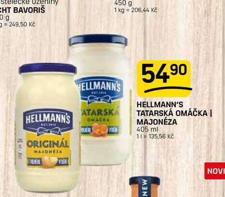 HELLMANN'S TATARSKÁ OMÁČKA | MAJONÉZA 405 ml  
