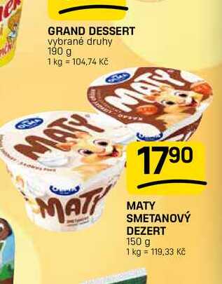 MATY SMETANOVÝ DEZERT 150 g 