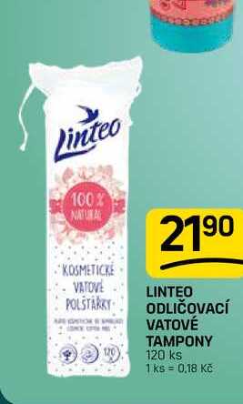 LINTEO ODLIČOVACÍ VATOVÉ TAMPONY 120 ks FLOP