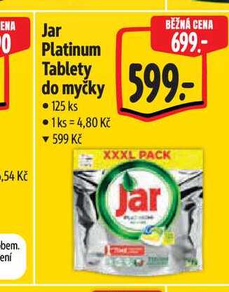 Jar Platinum Tablety do myčky  125 ks Albert