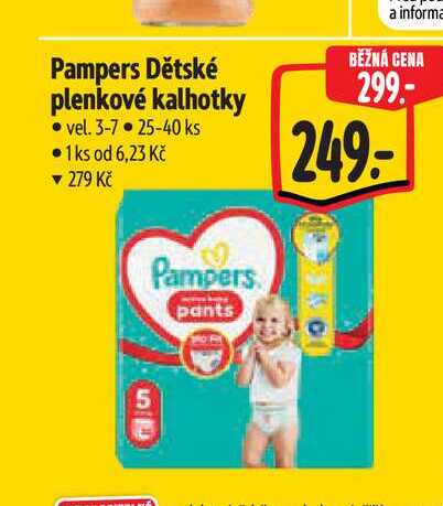 Pampers Dětské plenkové kalhotky vel. 3-7 25-40 ks Albert