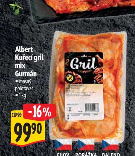 Albert Kuřecí gril mix Gurmán 1 kg