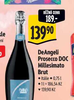   DeAngeli Prosecco DOC Millesimato Brut  0,75 l
