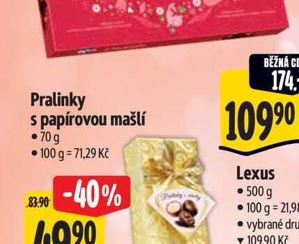 Pralinky s papírovou mašlí 70 g 