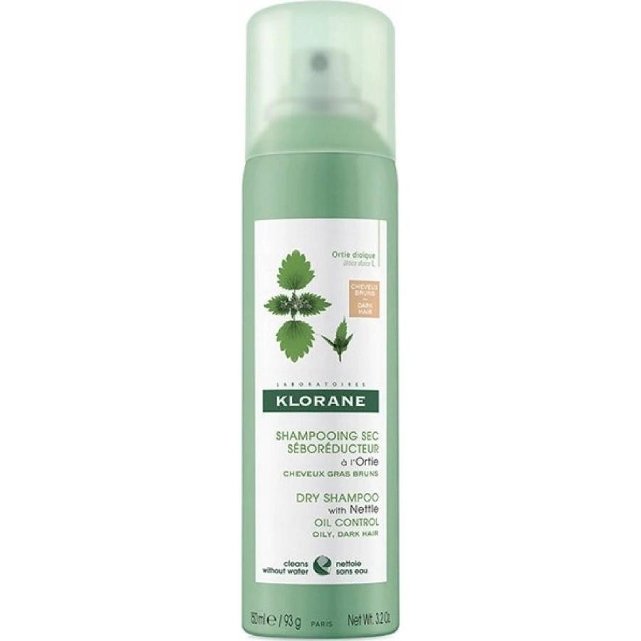 Klorane suchý šampon s kopřivou & vitamínem E na mastné tmavé vlasy 150ml Lékárna LEMON