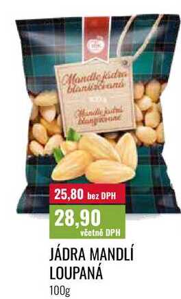 JÁDRA MANDLÍ LOUPANÁ 100g 