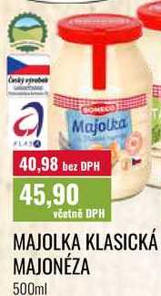 MAJOLKA KLASICKÁ MAJONÉZA 500ml 