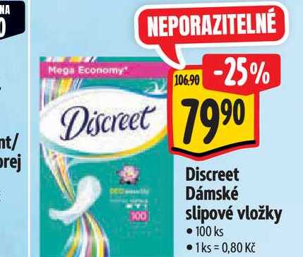Discreet Dámské slipové vložky  100 ks Albert