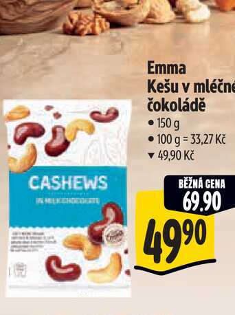   Emma Kešu v mléčné čokoládě 150 g 