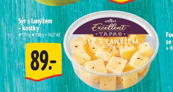 Sýr s lanýžem -kostky 120 g 