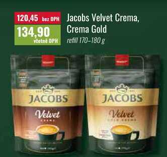 Jacobs Velvet Crema, Crema Gold 170-180 g 