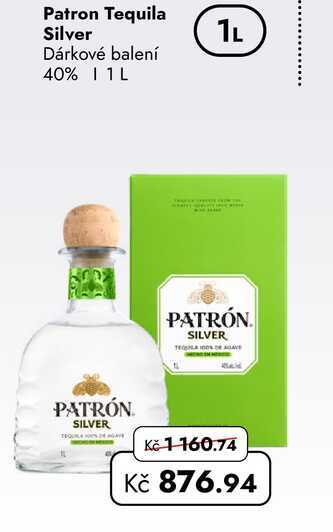 Patron Tequila Silver Dárkové balení 40% 1 L