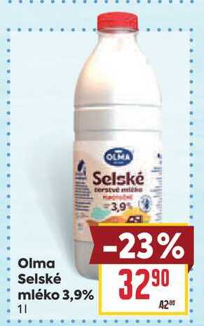 Olma Selské mléko 3,9% 1l