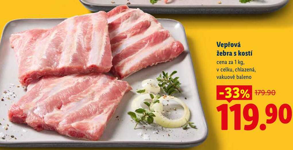 Vepřová žebra s kostí, cena za 1 kg
