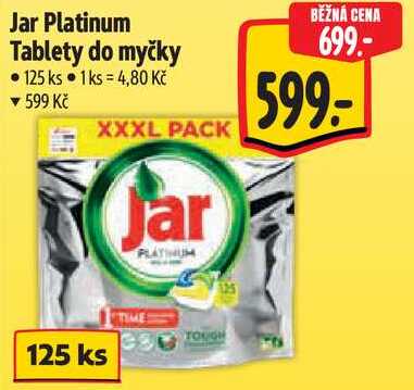 Jar Platinum Tablety do myčky, 125 ks 